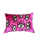 Velvet Ikat Kussen Eye Pink 60x40 cm