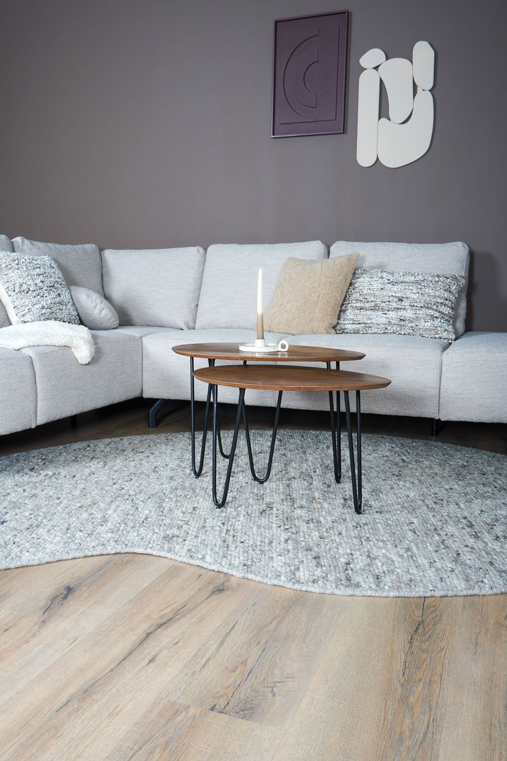 Vloerkleed Stone Licht Grijs 421 - Organisch 200 x 280 cm