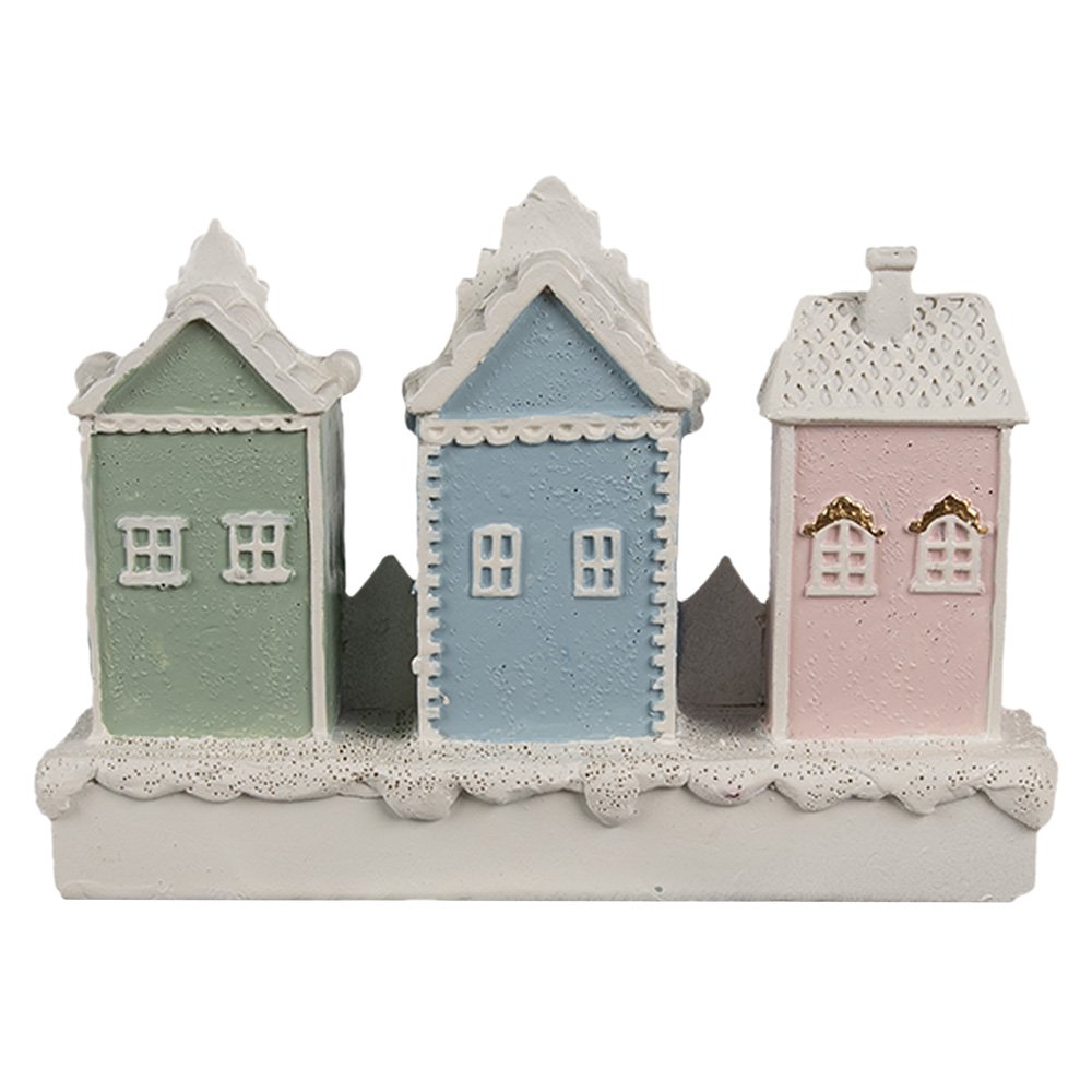 Gingerbread house 13x4x10 cm Wit Polyresin Peperkoekhuisje