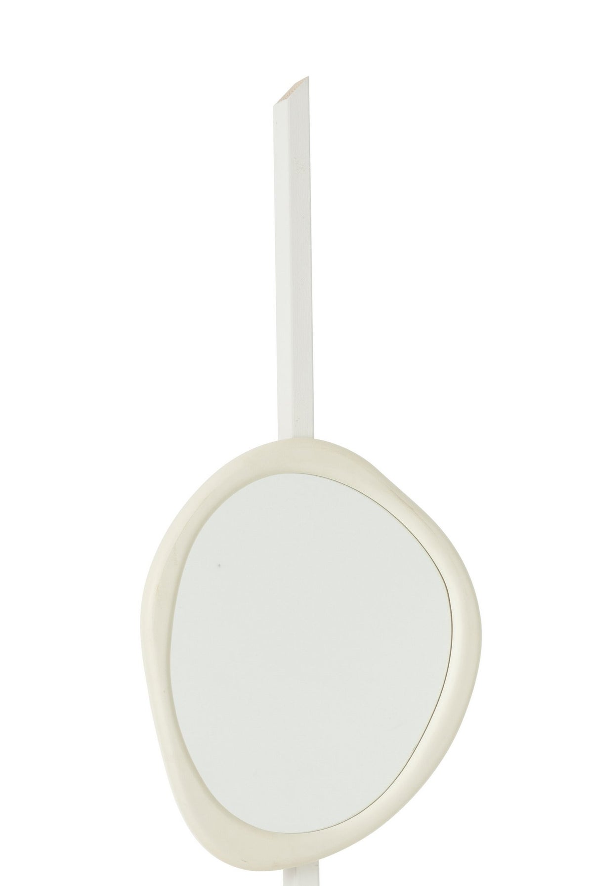 J -Line Spiegel Moderha - Hout/Glass - Wit - Small - Ø 60 cm