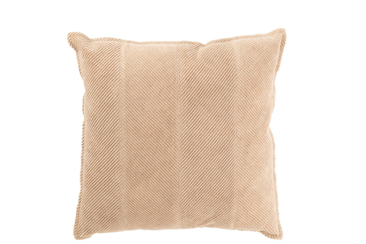 J-Line Kussen Strepen Katoen/Polyester Beige