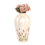 Vaas Ø 21x34 cm Beige Roze Keramiek Bloemen