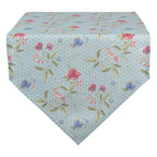 Tafelloper 50x160 cm Blauw Groen Katoen Bloemen Tafelkleed