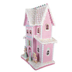 Gingerbread house met LED 54x31x76 cm Roze Kunststof
