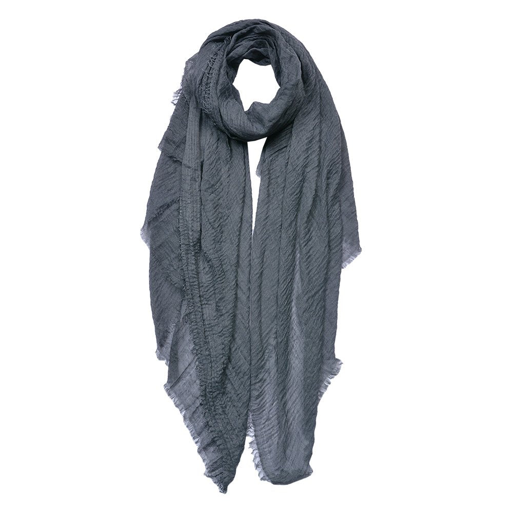 Sjaal Dames Effen 90x180 cm Grijs Synthetisch Shawl Dames