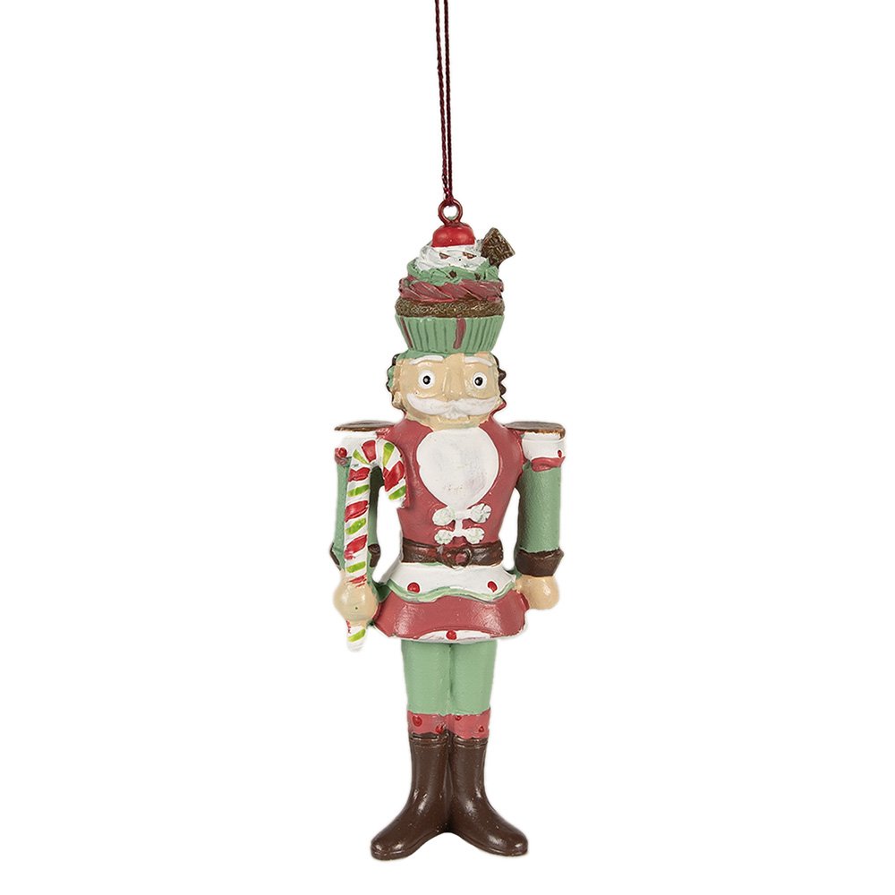 Kersthanger Notenkraker 12 cm Rood Polyresin Kerstboomversiering