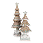 Decoratie Beeld Kerstboom Ø 16x42 cm Bruin Kunststof