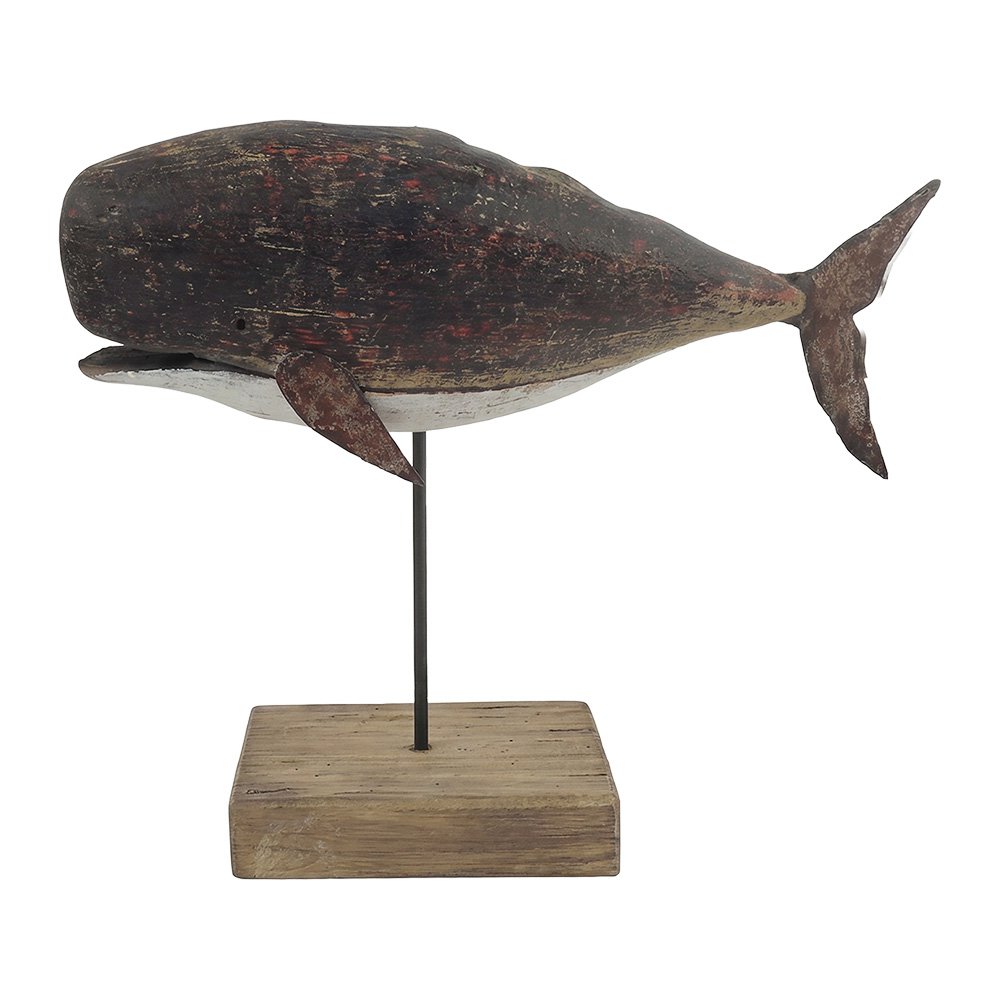 Decoratie Beeld Walvis Bruin Hout Decoratie Beeld