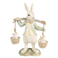Beeld Konijn 17 cm Wit Groen Polyresin