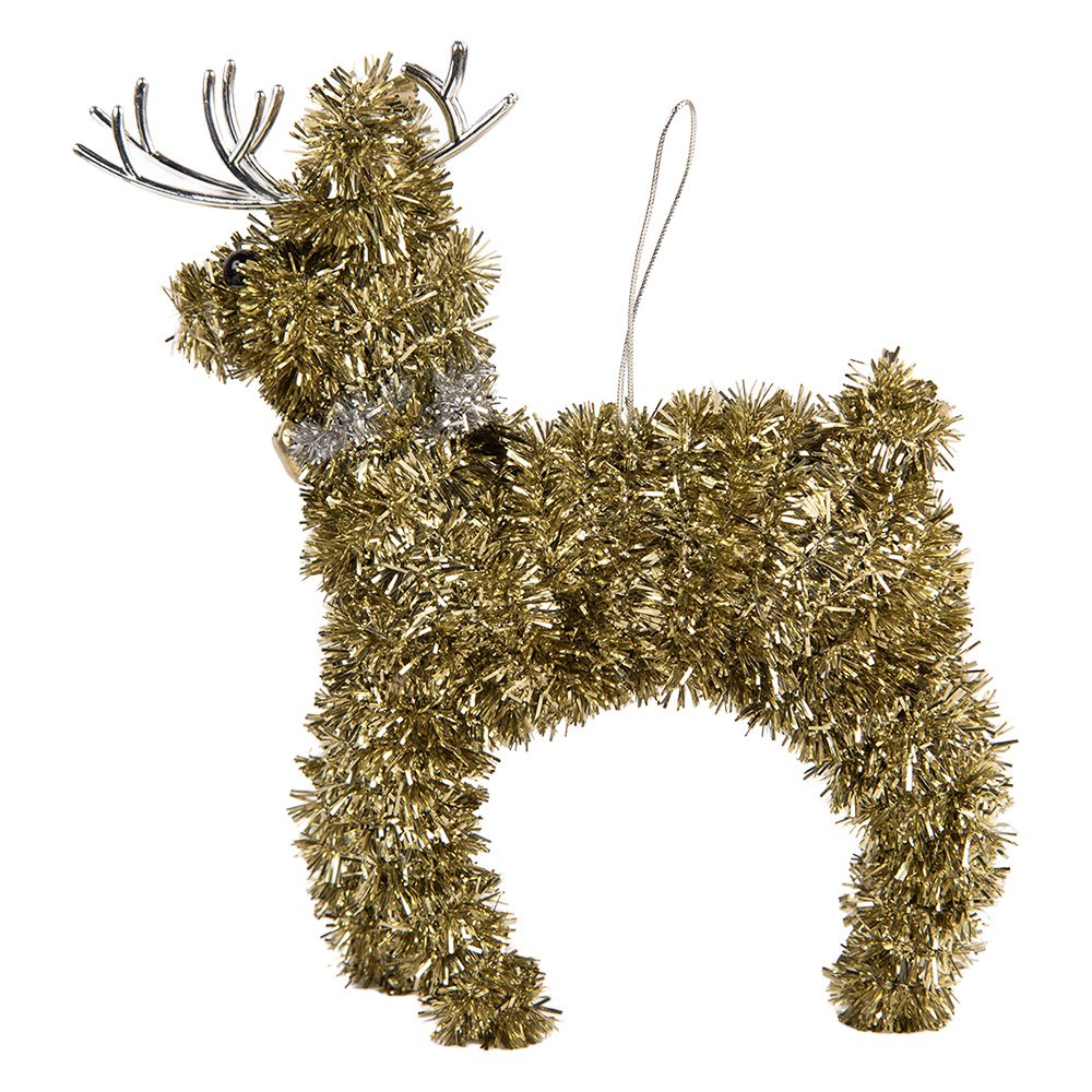 Kersthanger Hert 17x5x13 cm Goudkleurig Kunststof