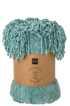 J-Line deken Chenille - polyester - turkoois