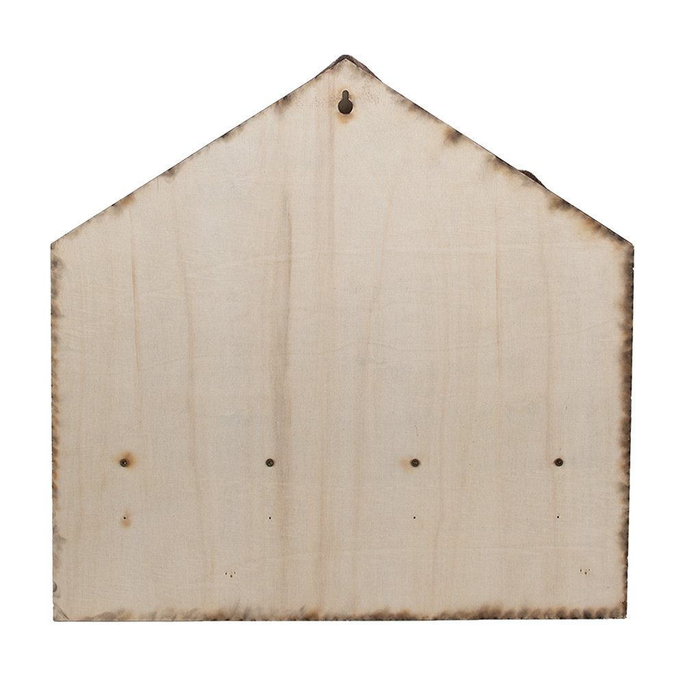 Wandkapstok 4 Haken Huis 40x13x40 cm Bruin Wit Hout