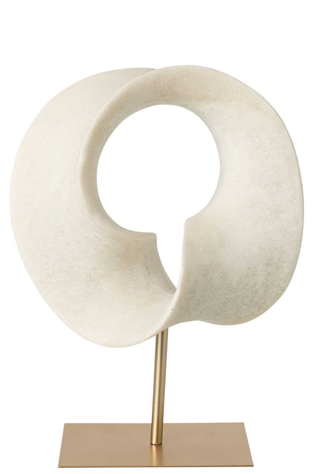 J-Line Abstracte decoratie - hars - wit/goud - large