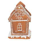 Gingerbread house met LED 17 cm Bruin Polyresin Peperkoekhuisje