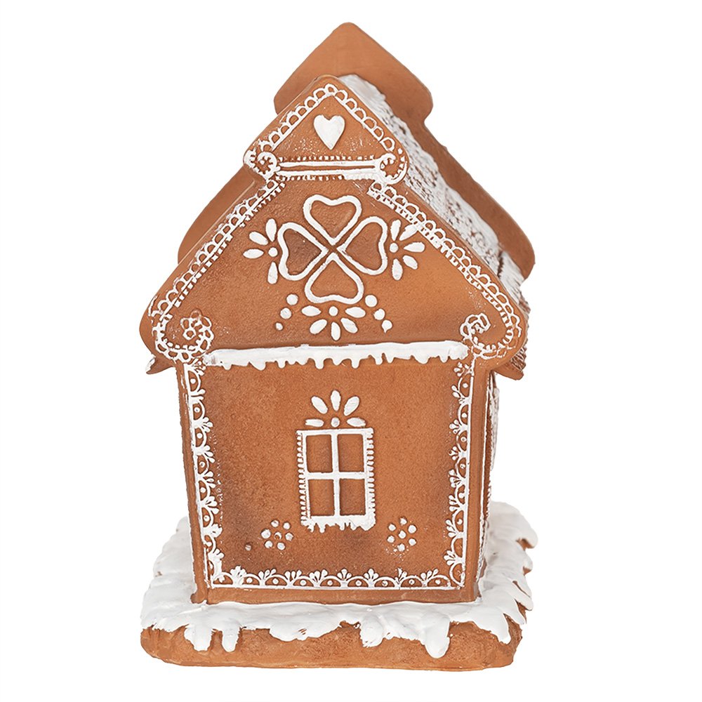 Gingerbread house met LED 17 cm Bruin Polyresin Peperkoekhuisje