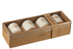 J-Line koffietas + schotel - giftbox - keramiek - bruin - doos van 4