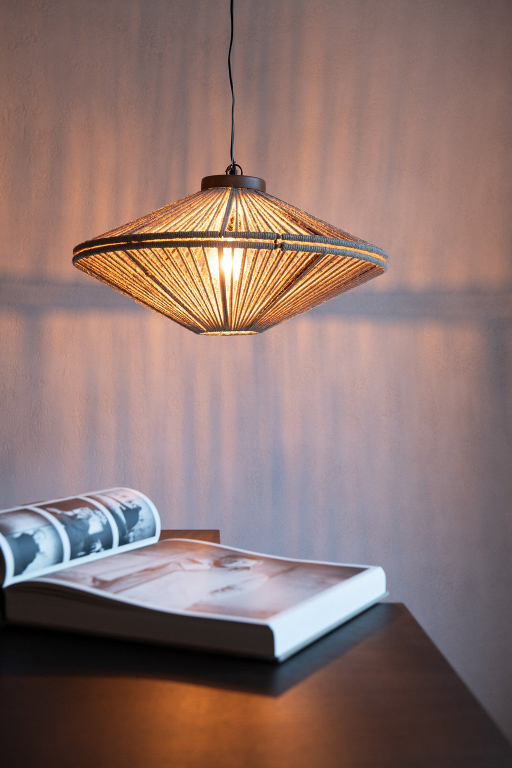 J-Line Hanglamp Ovni Ijzer/Jute Naturel Small