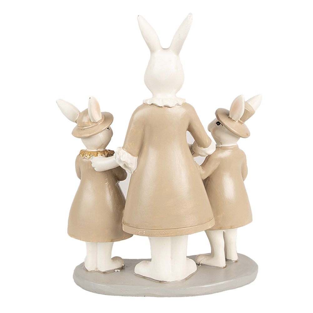 Beeld Konijn 21 cm Wit Bruin Polyresin