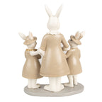 Beeld Konijn 21 cm Wit Bruin Polyresin