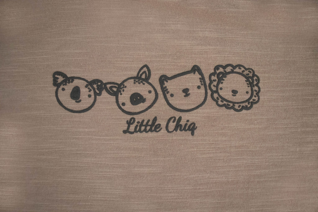 Little Chiq Baby Longsleeve beige dierenprint