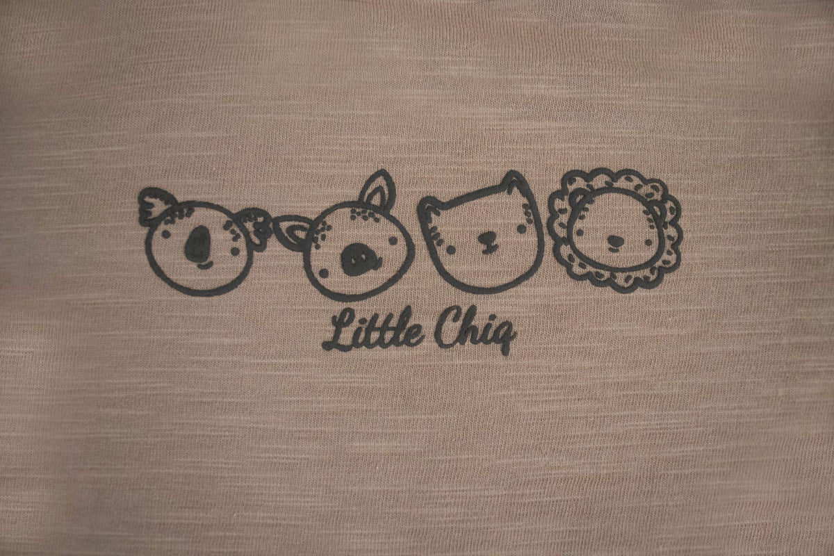 Little Chiq Baby Longsleeve beige dierenprint