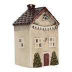 Waxinelichthouder Huis 10x8x15 cm Beige Keramiek