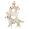 Beeld Dieren 12x4x17 cm Grijs Beige Kunststof Dieren Kerstdecoratie