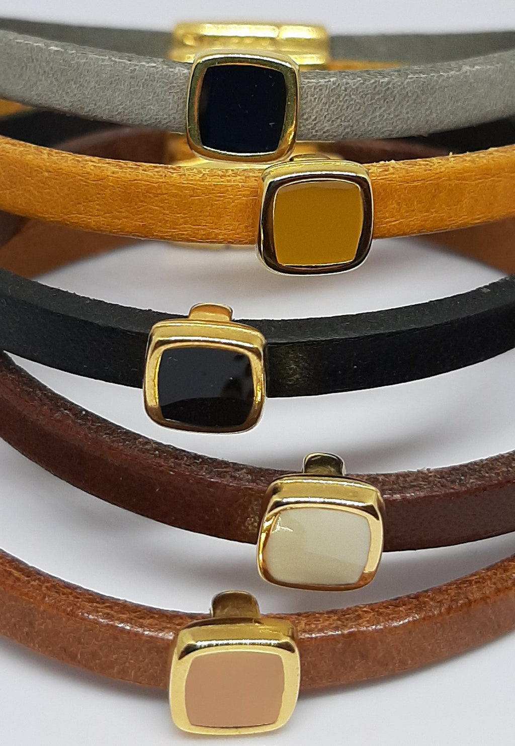 Semplice emaille vierkante slider 24K verguld