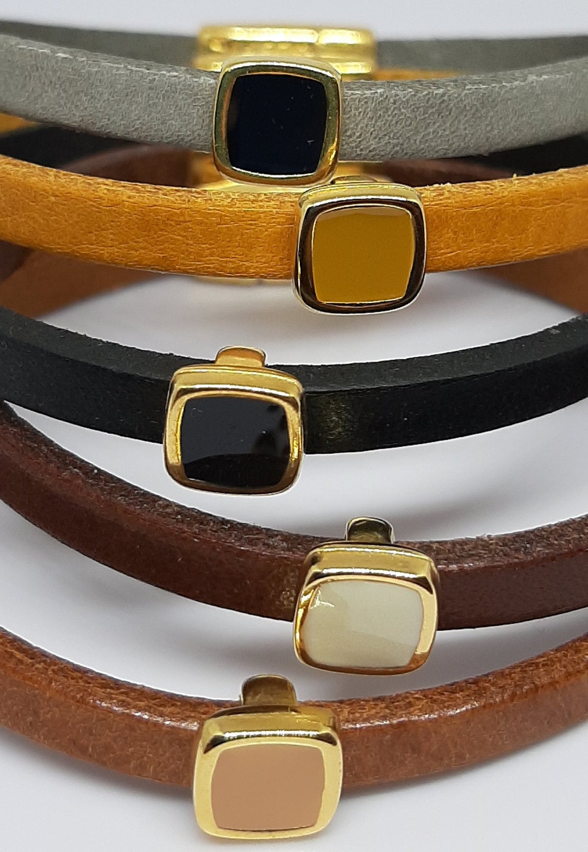 Semplice emaille vierkante slider 24K verguld