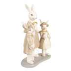 Beeld Konijn 21 cm Wit Bruin Polyresin
