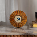Zonnebloem ronde fotolijst - bruin - decoratief ontwerp