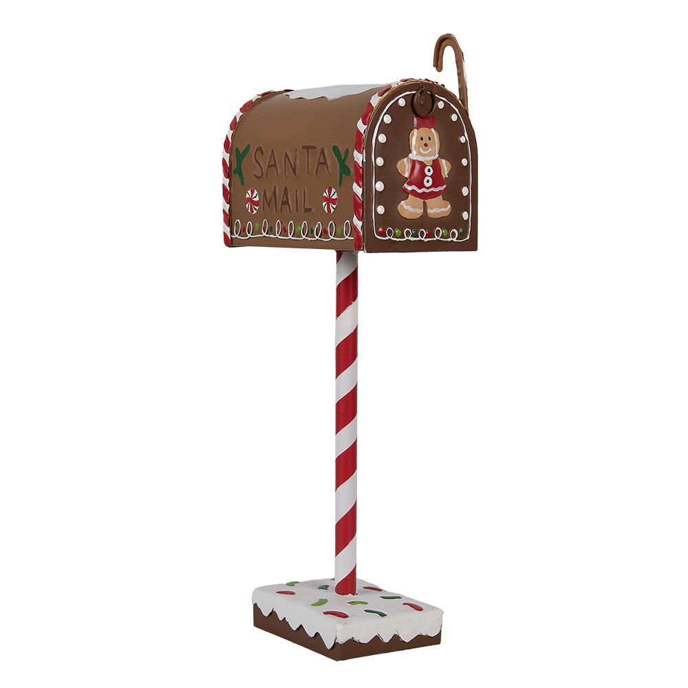 Kerstdecoratie Brievenbus 14x8x37 cm Bruin Metaal