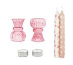Met liefde, seizoenen geschenkdoos Duo Kaars roze bloem