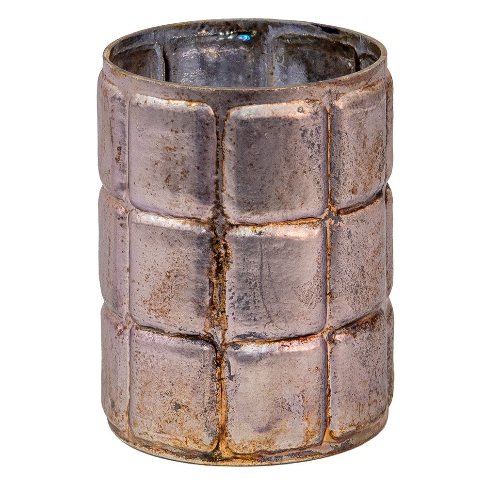 Theelichthouder Ø 7x9 cm Zilverkleurig Glas Waxinelichthouder