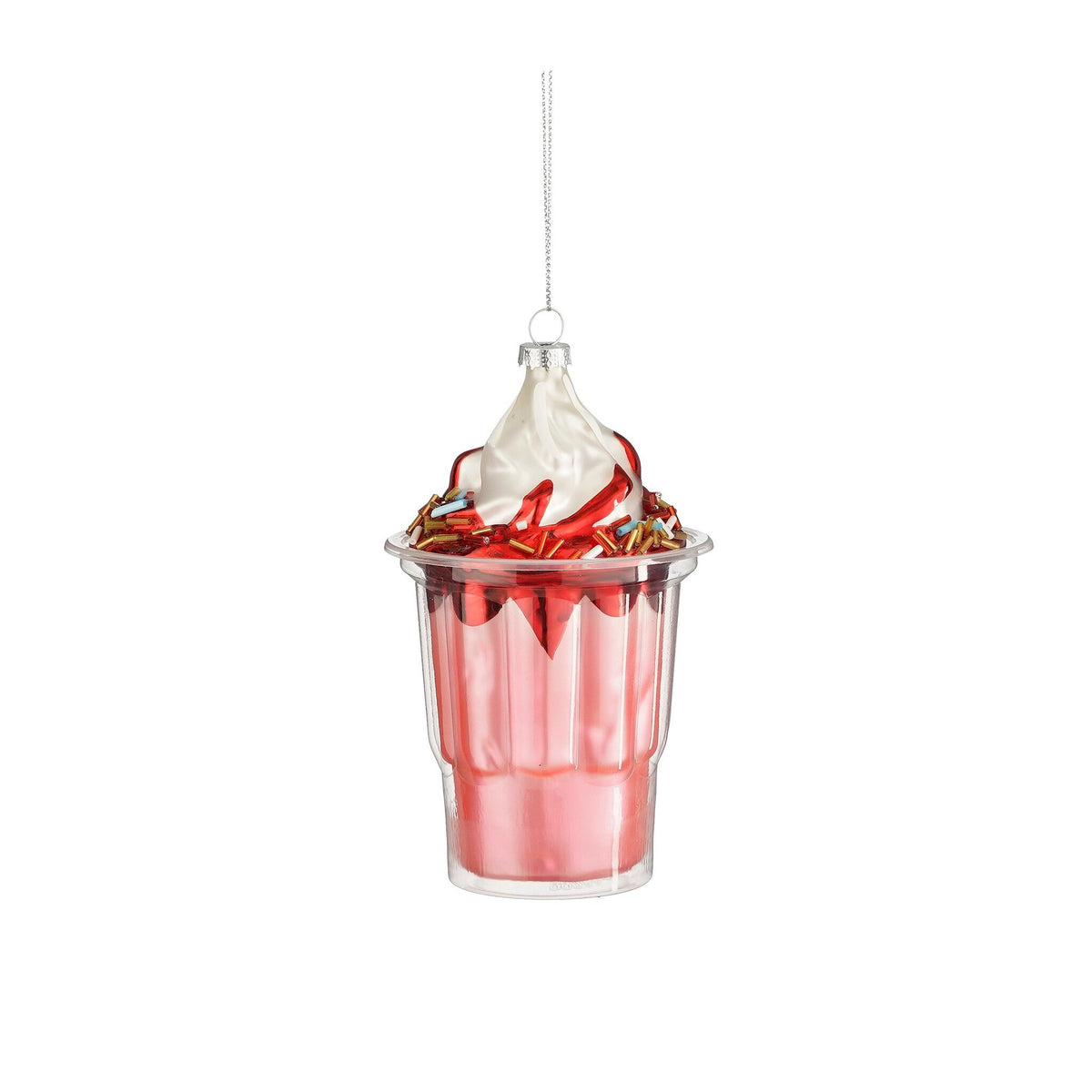 Ornament beker glas roze