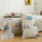 Kinderlaken - Microvezel Cartoon Design - Tweepersoonsbed met 2 kussenslopen