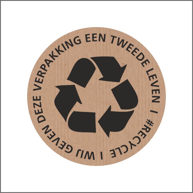 Etiketten Groot- Verpakking hergebruik - rond 117mm - rol van 250 stuks