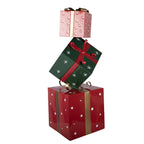 Kerstdecoratie Beeld Cadeau 36x36x90 cm Rood Groen Metaal