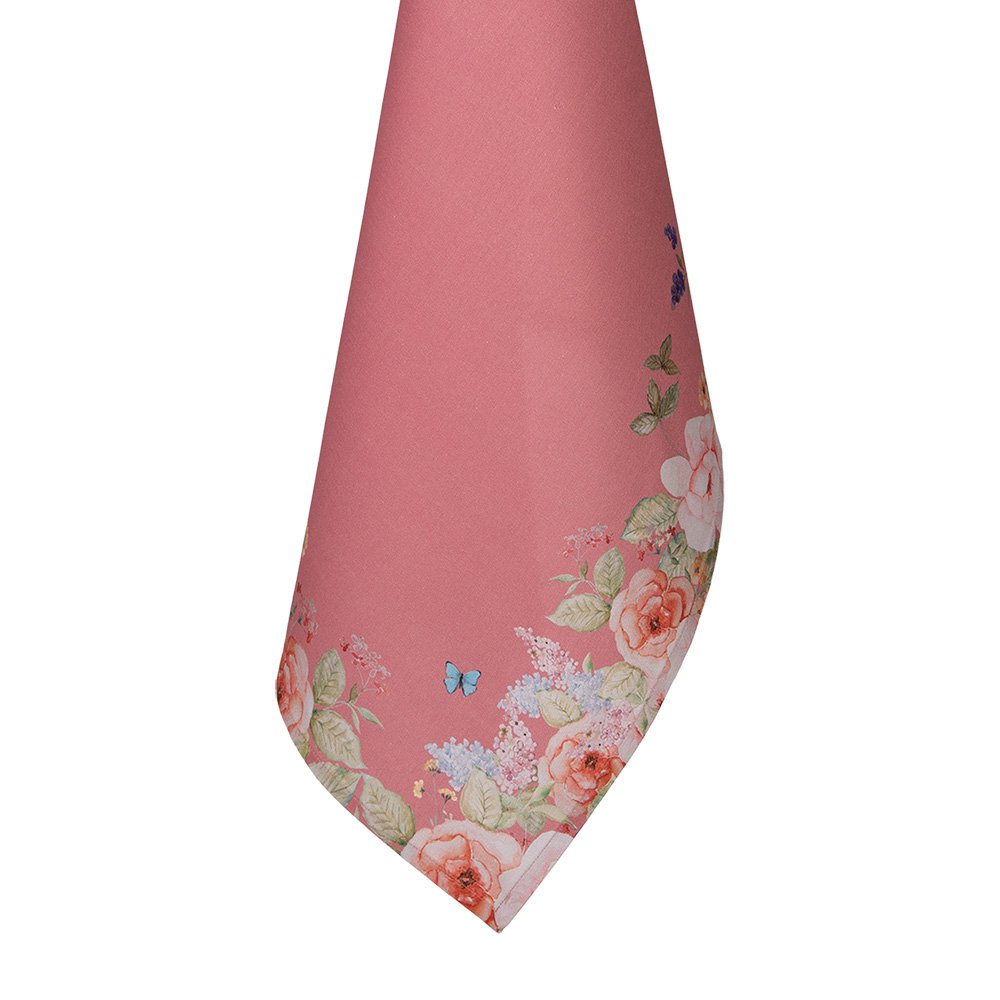 Theedoek 50x70 cm Roze Katoen Bloemen
