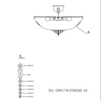 Plafondlamp Kristal Ø 47x38 cm Transparant IJzer Plafonniere