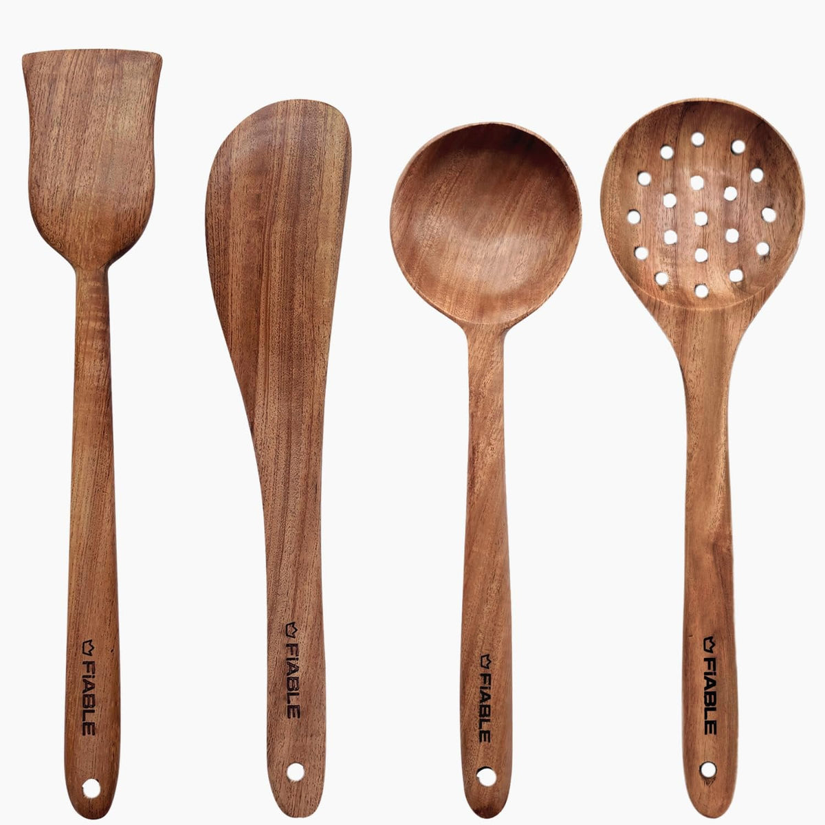 Pure Neem Houten Spatelset – Keukengereiset – Natuurlijk Antimicrobieel – 4-delig