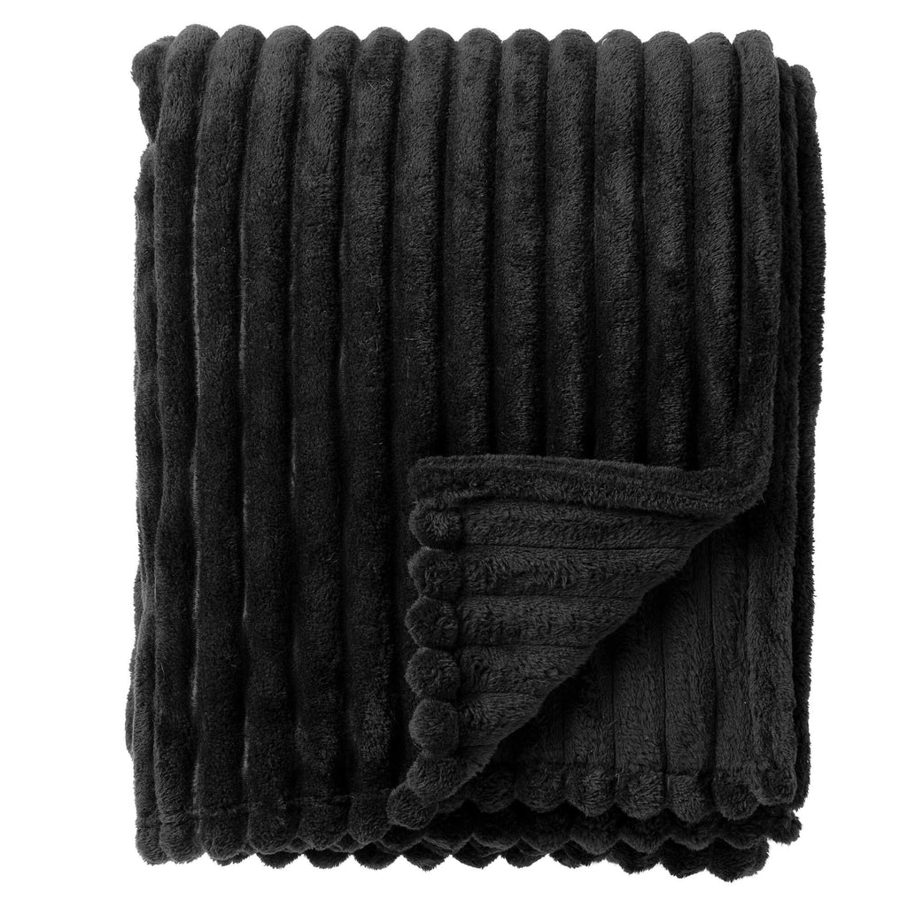 Dutch Decor Ricky - Plaid 150x200 cm - Raaf - Zwart