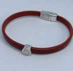 Shorty leren armband antiek verzilverd