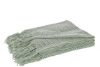 J-Line plaid gebreid - polyester - lichtgroen - 160 x 130 cm