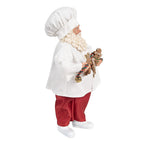 Kerstdecoratie Beeld Kerstman 27 cm Wit Rood Textiel