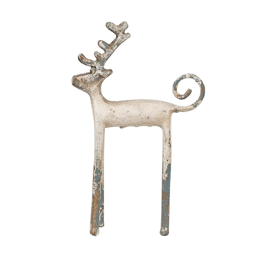 Decoratie Beeld Hert 16x5x25 cm Beige Metaal