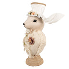 Decoratie Beeld Konijn 24x17x50 cm Beige Textiel