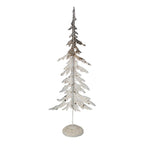 Decoratie Beeld Kerstboom 45 cm Wit Bruin Metaal