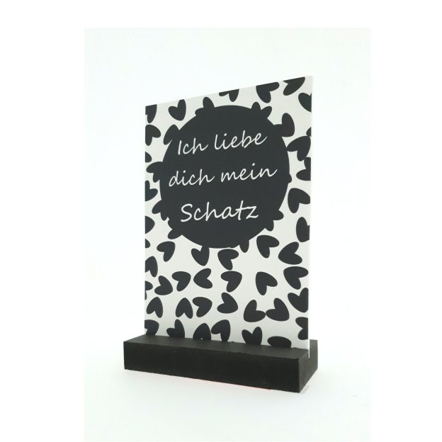 Decoplaatje - Ich liebe dich mein Schatz - met houder
