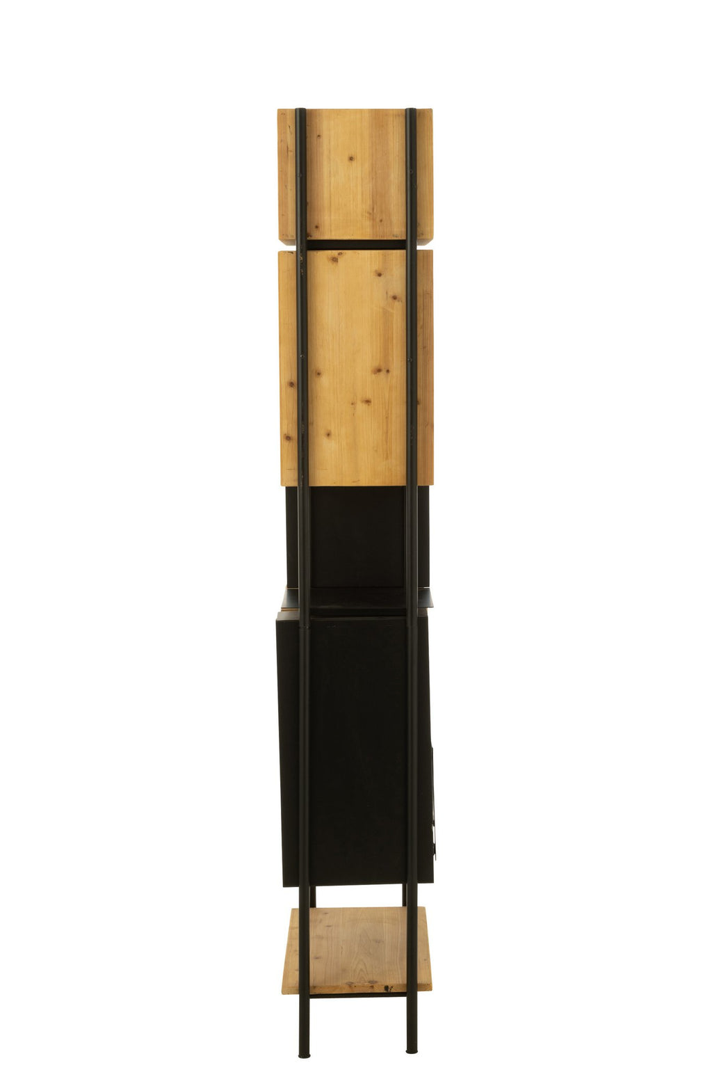 J-Line Schap Tina Hout/Ijzer Zwart/Naturel Small